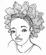 Hair Afro Natural Coloring Women Pages Adult sketch template