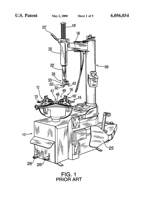 patent  difficult  mount tire changer  method  handling thereof google patents