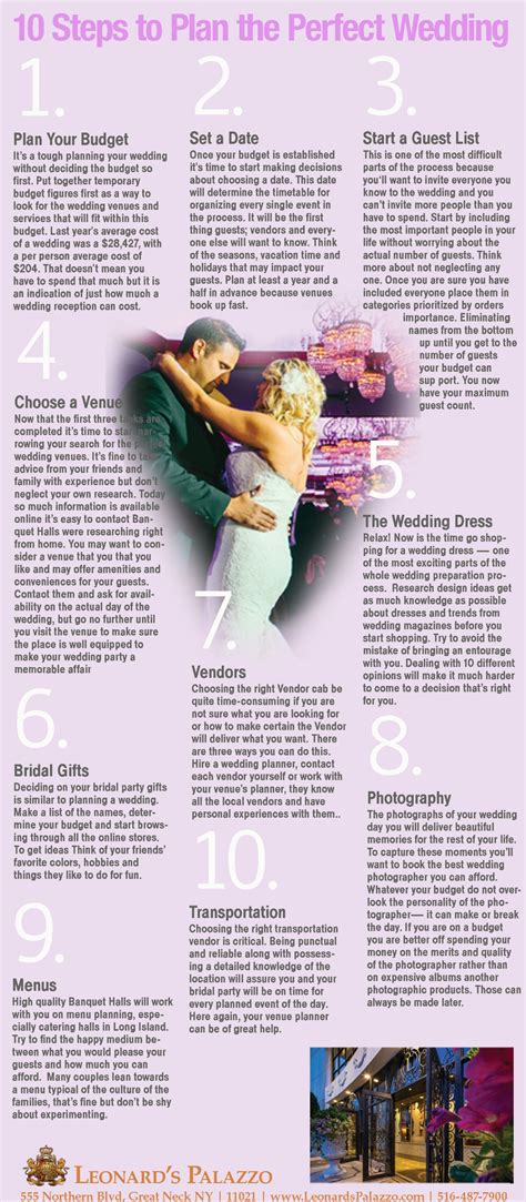 10 Steps Plan Perfect Wedding Visual Ly