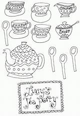 Coloring Tea Pages Party Teapot Printable Fancy Teacup Nancy Clip Set Popular Coloringhome Comments Library Print sketch template