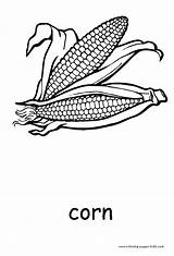 Coloring Pages Corn Printable Vegetable Vegetables Color Kids Print Nature Coloring4free Fruits Food Sheets Online Popular Coloringhome sketch template