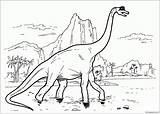 Brachiosaurus Pages Coloring Dinosaur Mountains Color Adults sketch template