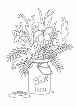 Jar Mason Coloring Drawing Printable Pages Bouquet Template Jars Easy Flowers Flower Drawings Daffodil Average Men Shorey Eva Ball Choose sketch template