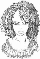 Coloring Pages African American Afro Kids Girl Lady Hair Woman Drawing Printable Mandala Color Famous Draw Blank Template Colorings Print sketch template