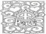 Peace Coloring Pages Printable Sign Word Heart Getcolorings Color Popular Coloringhome Getdrawings Print Comments sketch template