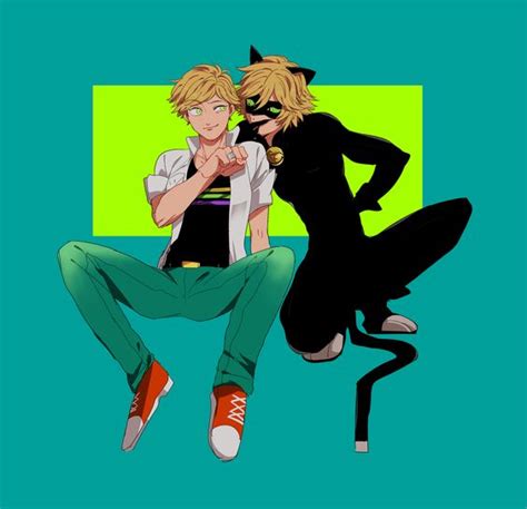 adrien hanging out with chat noir miraculous ladybug