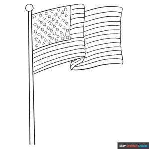 american flag coloring page easy drawing guides