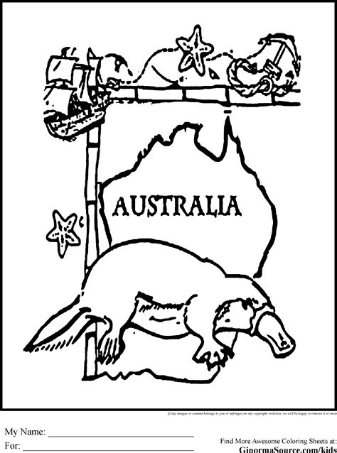 australia coloring page coloring home