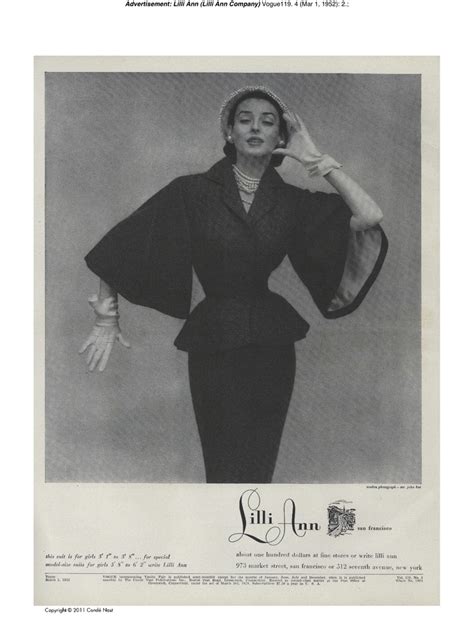 Lilli Ann Suit 1950s Vogue Ad Vintage Fashion Photography Vintage