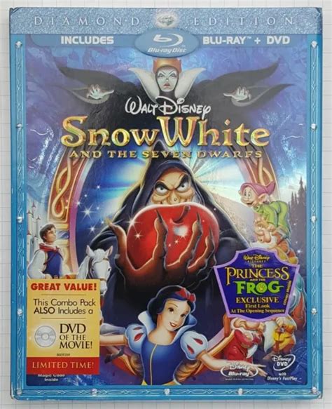 Walt Disney Snow White And The Seven Dwarfs 3 Disc Set Blu Ray Dvd