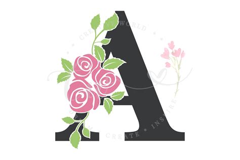letter  rose floral alphabet svg flower alphabet svg  svgs
