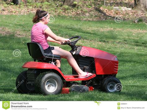 teen riding mower stock image image 5006041