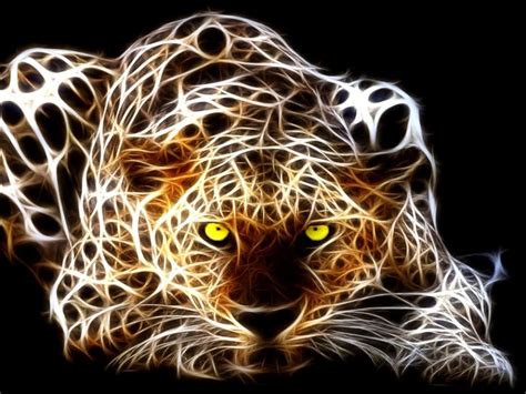 Fractal Big Cats Leopard Art Two