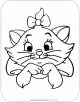 Marie Coloring Aristocats Pages Disney Face Cute Disneyclips Printable sketch template