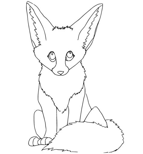 fennec fox  cute coloring page  printable coloring pages