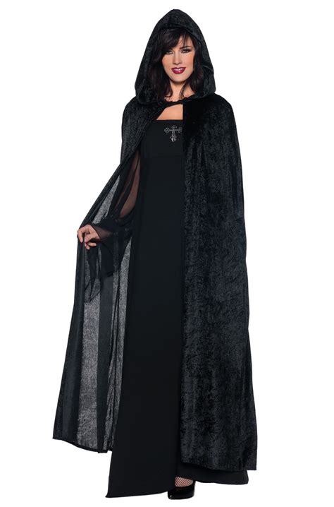 hooded cloak black purecostumescom
