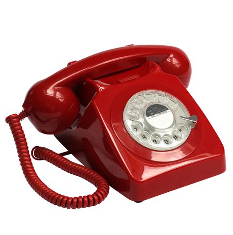 gpo  traditional rotary dialing telephone red