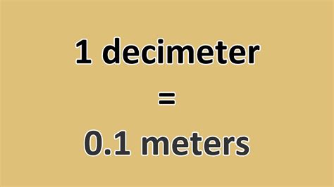 convert decimeter  meter excelnotes