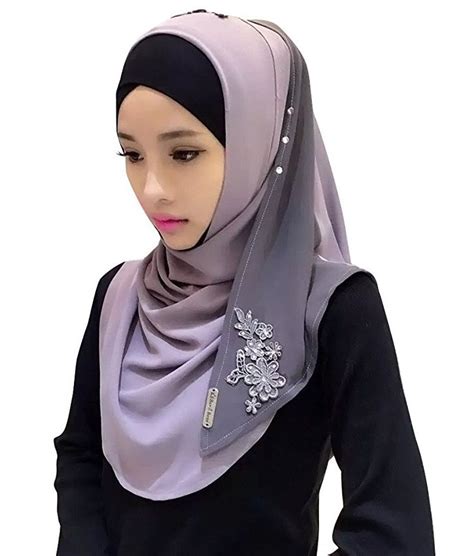 cotton hijab scarf lace embroideried stitching design women hijab