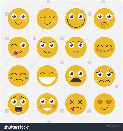 set  emoticons smileys icon pack emoji isolated  white background