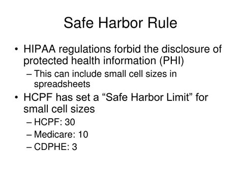 hcpfs safe harbor rule applied  cognos powerpoint