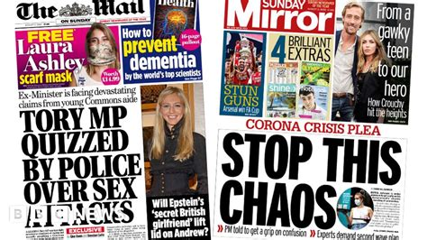 Newspaper Headlines Tory Mp Arrested And Pm Urged To Stop Chaos