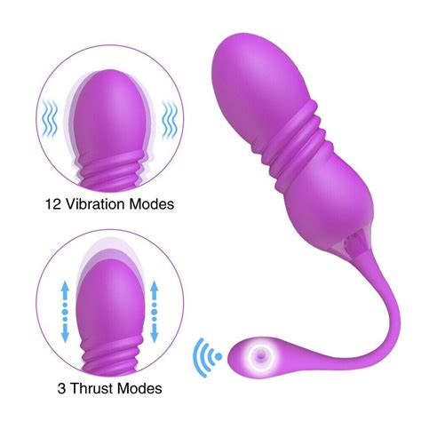 Wireless Remote Control Vibrating Thrusting Bullet Egg Vibrator Sex