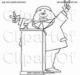 Podium Gesturing Lineart Politician Peace Male Victor Illustration Clipart Royalty Djart Vector Getdrawings Drawing sketch template