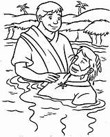 Coloring Baptism Baptized Tocolor Gospel sketch template