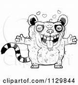 Outlined Lemur Ugly Coloring Clipart Vector Cartoon Amorous Confused Cory Thoman sketch template
