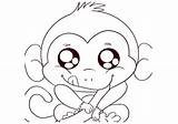 Monkey Coloring Pages Printable Kids Monkeys Cartoon Cute Sheets Color Animals Baby sketch template