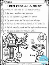 Reading Comprehension Activities Worksheets Color Kindergarten Listening Grade Read Directions Preschool Following Kids First School Pages Skills Words 2nd These sketch template