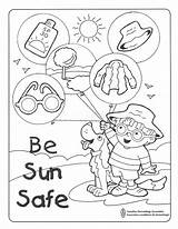 Sun Safety Coloring Pages Summer Colouring Safe Kids Activities Preschool Printable Water Fire Sheet Print Worksheets Sheets Crafts Health Projects sketch template