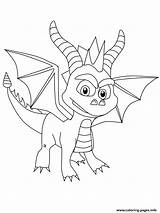 Coloring Dragon Spyro Pages Printable Colouring Color Info sketch template