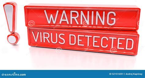 warning virus detected  banner  white background stock illustration illustration
