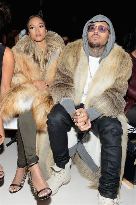 chris brown and karrueche tran s furs at new york fashion week love or loathe hollywood life