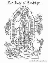 Coloring Guadalupe Lady Pages Catholic Kids Virgen December Crafts Printable Mary Playground Catholicplayground Virgin La Sheets Colouring Activities Feast Saints sketch template