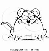 Mouse Cartoon Drunk Mad Clipart Chubby Coloring Bored Cory Thoman Outlined Vector 2021 Clipartof sketch template