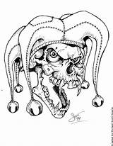 Jester Tattoo Drawing Evil Skull Joker Tattoos Designs Clowns Drawings Face Deviantart Creepy Hassified Hat Skulls Getdrawings Dark sketch template