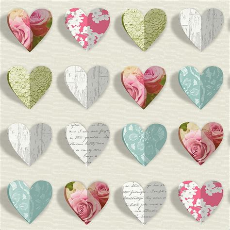 Arthouse Olivia Novelty Hearts Wallpaper Teal Pink