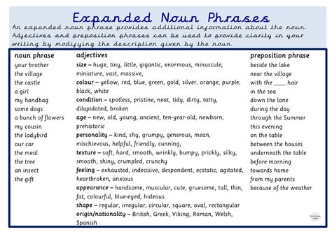 expanded noun phrases year   teaching resources