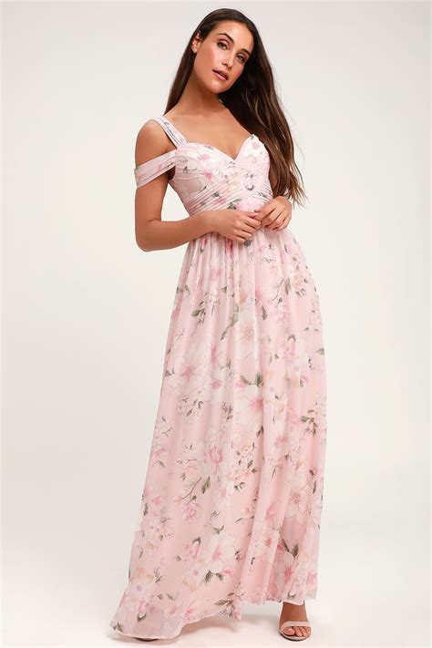 Make Me Move Light Pink Floral Print Maxi Dress Floral Print Maxi