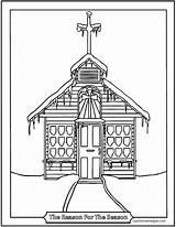 Coloring Church Pages Christmas Building Simple Printable Drawing Adult Outline Elevation Childrens Color Pdf Ornate Reason Plan Getdrawings Seniors Getcolorings sketch template