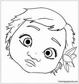 Moana Baby Coloring Pages Cute Face Drawing Vaiana Dessin Printable Little Princess Color Coloriage Enfant Disney Template Online Drawings Imprimer sketch template