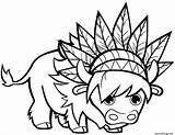 Coloriage Taureau Bison Coiffes Headdresses Mignon Imprimé sketch template