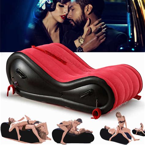 inflatable lounge chair with 4 handcuffs for adult couple love games
