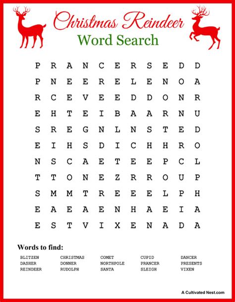 printable christmas word search puzzles  adults word search