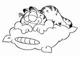 Garfield Coloring Dormindo Almofada Tudodesenhos Designlooter Sketch Titanic sketch template