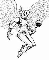 Coloring Hawkgirl sketch template