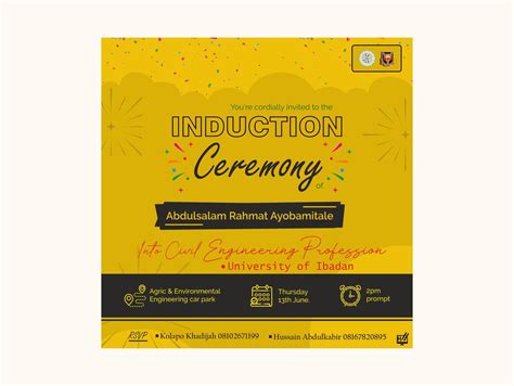 induction ceremony flyer  salawu habeeblai  dribbble